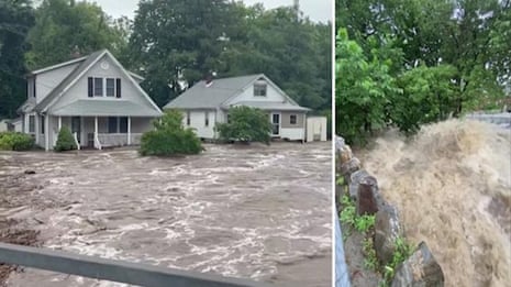 Heavy rain triggers deadly flash floods in New York's Hudson Valley – video