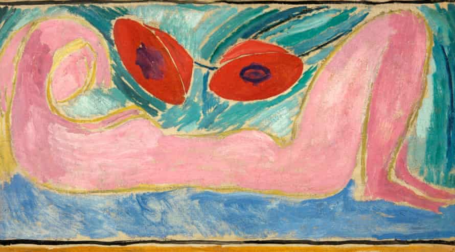 Vanessa Bell, Nude with Poppies, (1916).