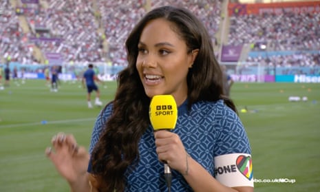 England v Iran: World Cup 2022 – live | World Cup 2022 18 Alex Scott wears the One Love armband at pitchside.