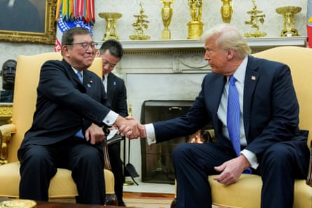 President Donald Trump meets with Japan’s prime minister Shigeru Ishiba at the White House in February.
