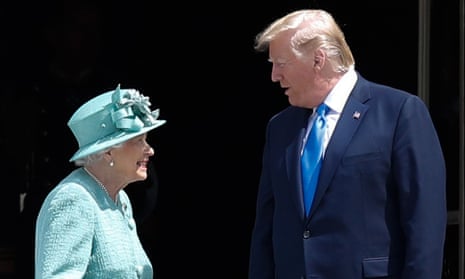 The Queen with Donald Trump during his visit to London in June.