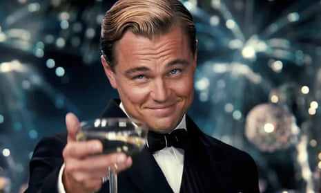 Chin-chin, old sport … Leonardo DiCaprio in Baz Luhrmann’s film adaptation of The Great Gatsby (2013)