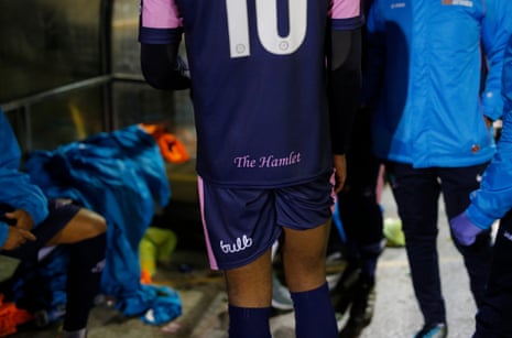 A player in the dressing room after the Dulwich Hamlet v Crystal Palace fundraising friendly match