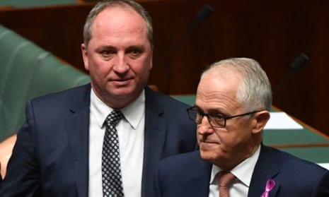 Barnaby Joyce and Malcolm Turnbull in parliament last week. 