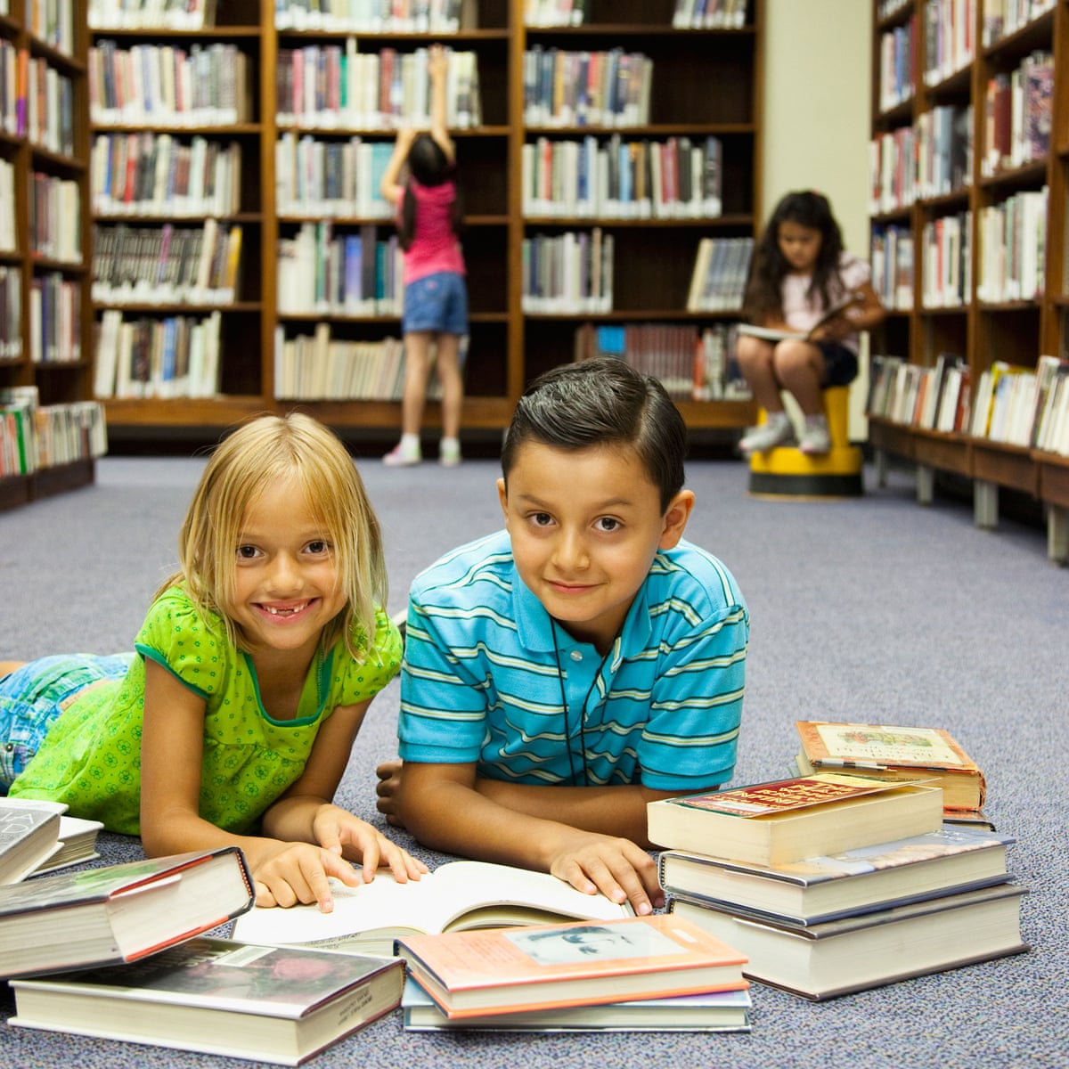 Children Reading In Library