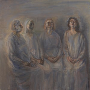 Celia Paul My Sisters in Mourning, 2015-2016 Oil on canvas 147.4 x 148 58 1/8 x 58 1/4 © Celia Paul Courtesy the artist and Victoria Miro, London/Venice