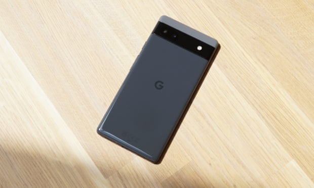 The back of the black Pixel 6a.