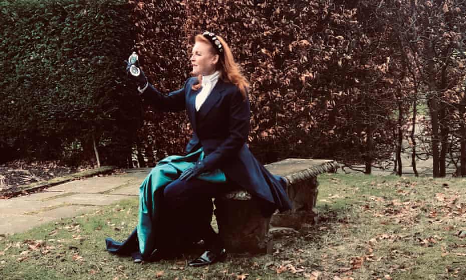 The Duchess of York dressed in a Victorian-style outfit to promote her debut novel.