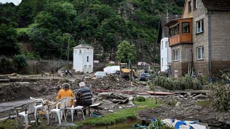 'It went so fast': villagers describe destruction as flooding hits western Germany – video