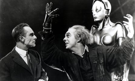 Alfred Abel, left, as Fredersen and Rudolph Klein-Rogge as Rotwang the inventor, in Metropolis.