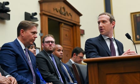 Mark Zuckerberg testifies at a House financial services committee hearing in Washington DC, October 2019.
