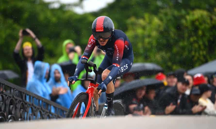 Geraint Thomas of Ineos Grenadiers riding during the opening stage of the 2022 Tour de France in Copenhagen
