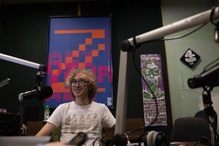 First-time announcer Jack Montague says he joined the station because, ‘I’m a big fat leftie and I like going to gigs.’