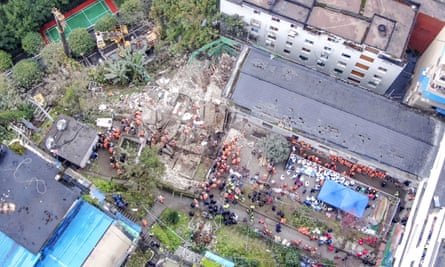 aerial view of the explosion