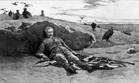 An illustration from 1885 depicting the death of General Charles Gordon in Khartoum, Sudan