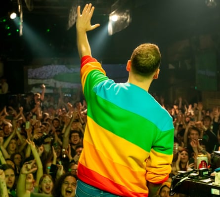 Green party leader Zack Polanski on stage at Heaven nightclub in London, Jan 2026