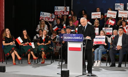 Kaczyński at a campaign rally in Busko-Zdrój