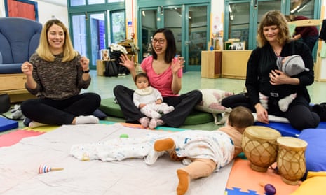 Mothers and babies at the Breathe Arts Health Research centre in south-east London.