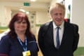 Sara Dee Trollope, 51, with Prime Minister Boris Johnson.