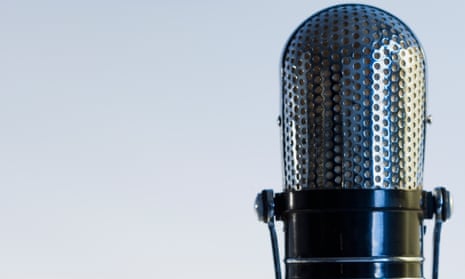 Close up of radio microphone