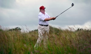 Donald Trump playing golf at his course in Aberdeenshire in 2012