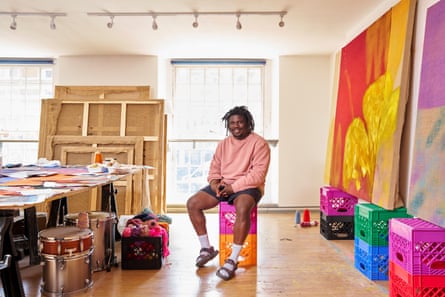 Alvaro Barrington, photographed in his studio.