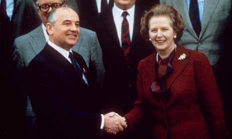 Mikhail Gorbachev and Margaret Thatcher, 1984.