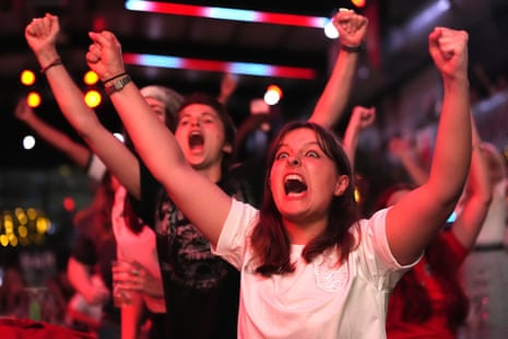 England fans watching the quarter-final penalty shootout in London