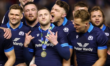 Scotland celebrate their win over Wales