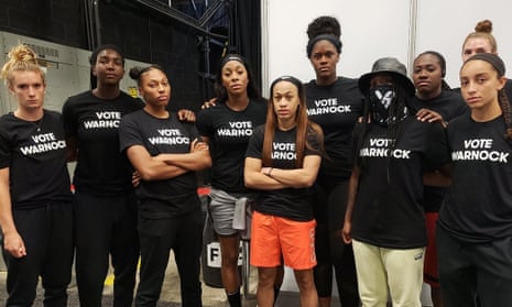 Atlanta Dream players were among many in the WNBA to support Raphael Warnock’s run for the US Senate.