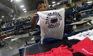 The League Central America factory produces sportswear for US universities