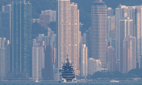 The 465-foot superyacht "Nord", owned by the sanctioned Russian oligarch Alexey Mordashov is seen in Hong Kong, China on 7 October 2022.