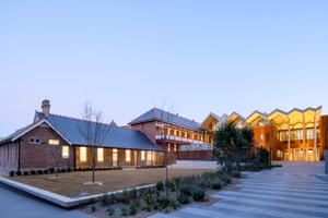 The exterior of Marrickville public library at dawn