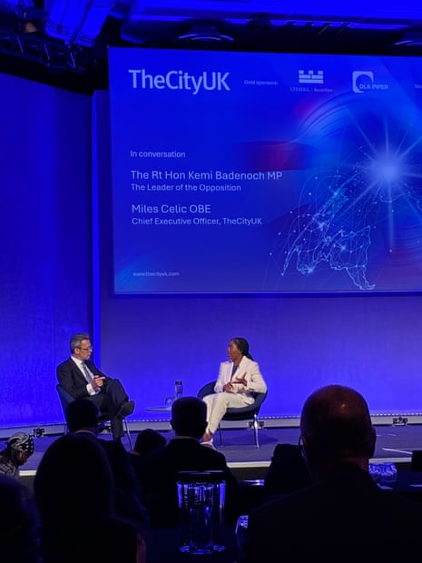 زعيمة المحافظين كيمي بادينوش في مؤتمر TheCityUK في لندن
