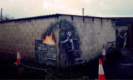 The Port Talbot artwork, believed to be by Banksy.
