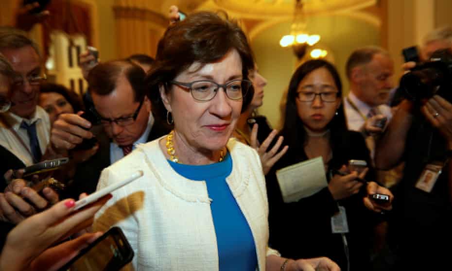 Susan Collins of Maine has broken with the party on the environment, gun control and same-sex marriage.