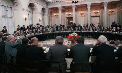 Talks between the communist Polish government and the opposition in Warsaw, February 1989.