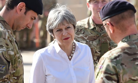 Theresa May meets British troops training Iraqi security forces at Camp Taji near Baghdad