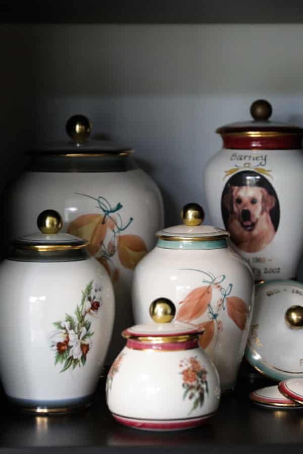 Crematory urns at the Animal Memorial Cemetery and Crematorium located in Berkshire Park NSW, Australia.