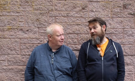 ‘You need a bit of distance’ … playwright Peter Arnott, left, and director David Greig.