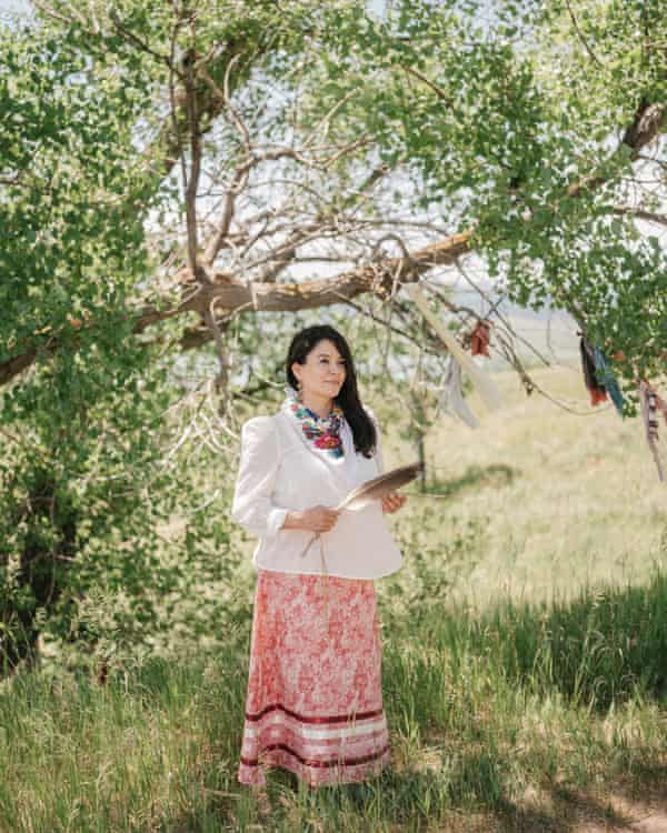 Red Dawn Foster, a state senator representing the Pine Ridge area, at Bear Butte.
