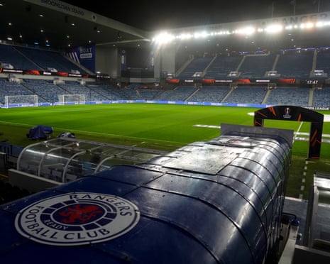 The pre-match scene at Ibrox before Rangers v Ludogorets