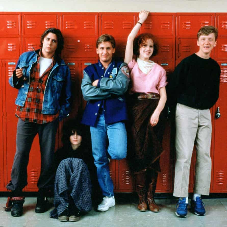 Judd Nelson, Ally Sheedy, Emilio Estevez, Molly Ringwald and Anthony Michael Hall in The Breakfast Club, 1985.