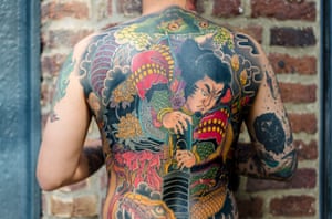 A heavily tattooed man International Tattoo Festival
