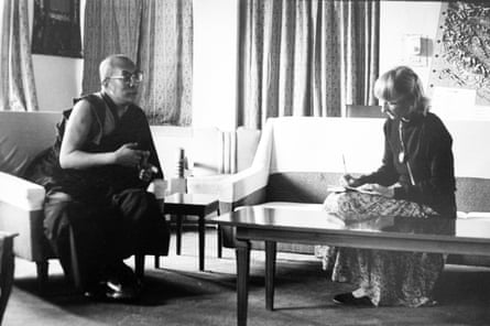 Nancy is photographed by François while interviewing the Dalai Lama in 1981.