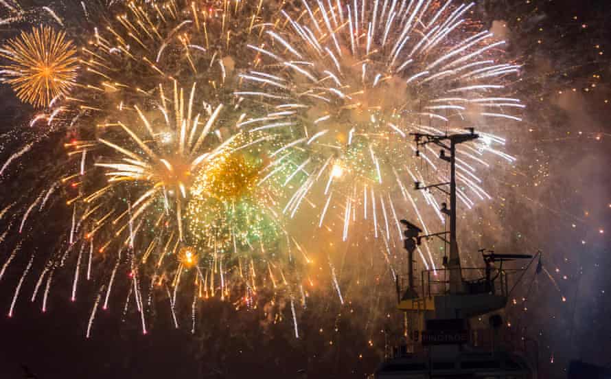 Fireworks over Cape Town’s V&amp;A Waterfront.