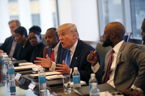 Donald Trump holds a roundtable meeting with the Republican Leadership Initiative in his offices at Trump Tower in New York.