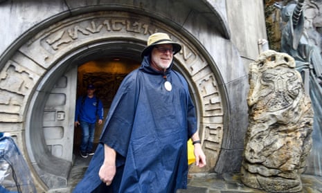 Reitz outside Dok-Ondar's Den of Antiquities in Star Wars: Galaxy's Edge before the park shut due to Covid-19.