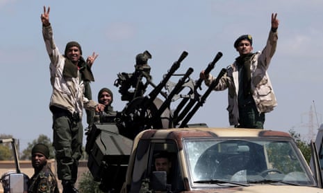 Libyan National Army members leave Benghazi to reinforce the troops advancing to Tripoli