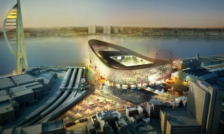 An illustration of Portsmouth’s proposed new stadium, published in 2007.
